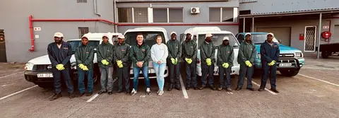 The full NBP team with vehicles